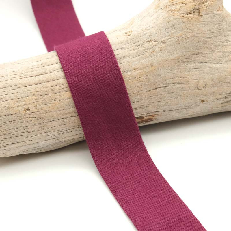 Biais Jersey Coton 20mm Prune - Lisette - Maison Klem